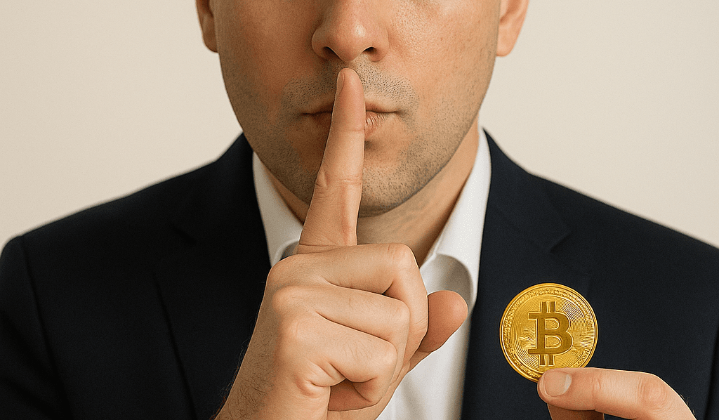 Illustration discrétion et sécurité achat immobilier en crypto Bitcoin